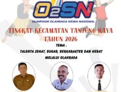 Koordinator Unit Kerja ” Suratman, S. Pd. M. Pd Buka acara Kegiatan O2SN di Kecamatan Tanjung Raya”