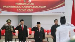 Bupati Agam Kukuhkan 65 Anggota Paskibraka Kabupaten Agam Tahun 2026