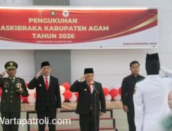 Bupati Agam Kukuhkan 65 Anggota Paskibraka Kabupaten Agam Tahun 2026